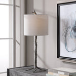 Home Decor Organic Base Table Lamp - Dark Gunmetal And Accented With Gold Highlights