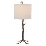 Home Decor Organic Base Table Lamp - Dark Gunmetal And Accented With Gold Highlights