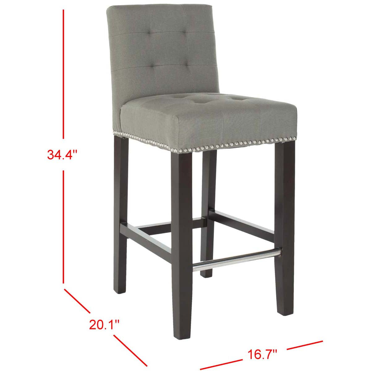 Safavieh Thompson 23.9 Leather Counter Stool , MCR4511 - Seamist