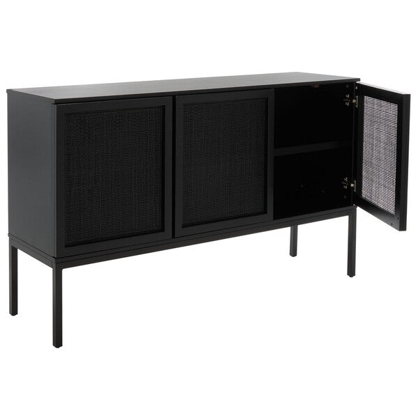 Safavieh Zadie 2 Drawer Rattan Nightstand, NST5007 - Black