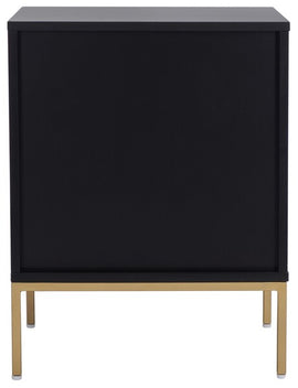 Safavieh Zadie 2 Drawer Rattan Nightstand, NST5007 - Black / Gold