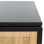 Safavieh Zadie 2 Drawer Rattan Nightstand, NST5007 - Black / Black