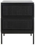 Safavieh Zadie 2 Drawer Rattan Nightstand, NST5007 - Black