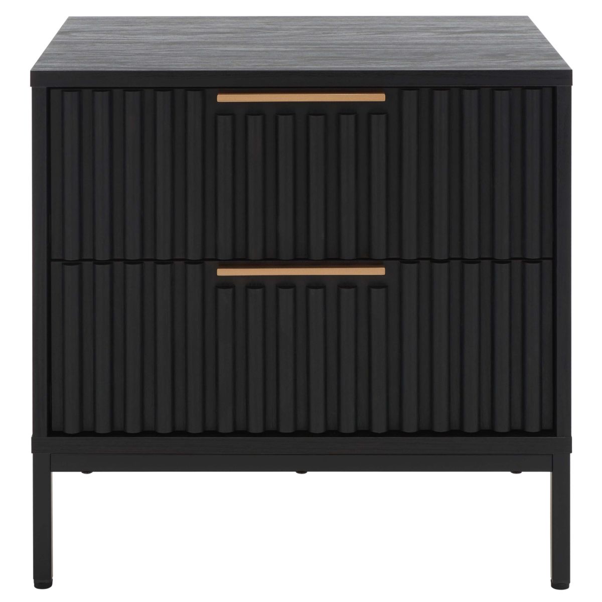 Safavieh Lylia 2 Drawer Nightstand, NST9605 - Black / Black