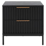 Safavieh Lylia 2 Drawer Nightstand, NST9605 - Black / Black