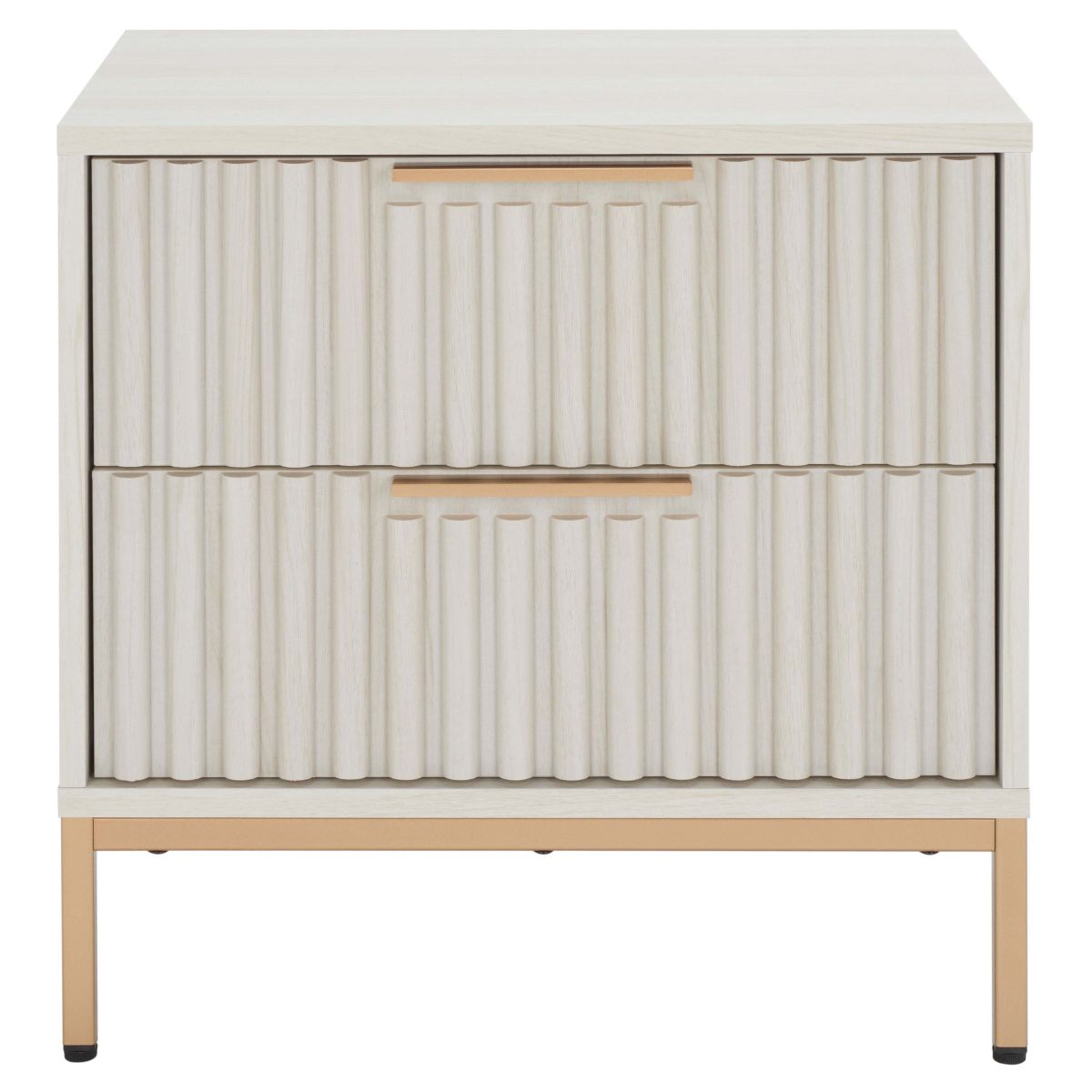 Safavieh Lylia 2 Drawer Nightstand, NST9605 - White / Gold