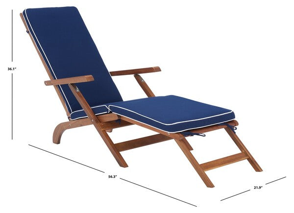 Safavieh Palmdale Lounge Chair, PAT7015 - Natural / Navy