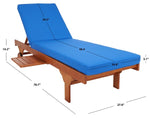 Safavieh Newport Chaise Lounge Chair With Side Table , PAT7022 -  - Natural / Blue