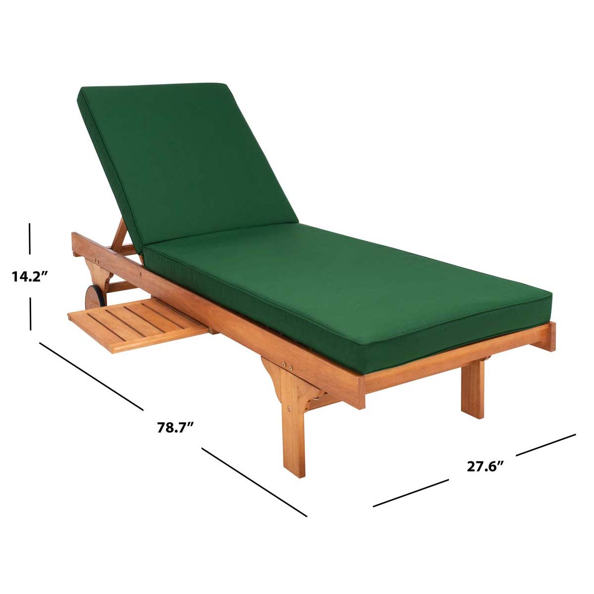 Safavieh Newport Chaise Lounge Chair With Side Table , PAT7022 -  - Natural / Green