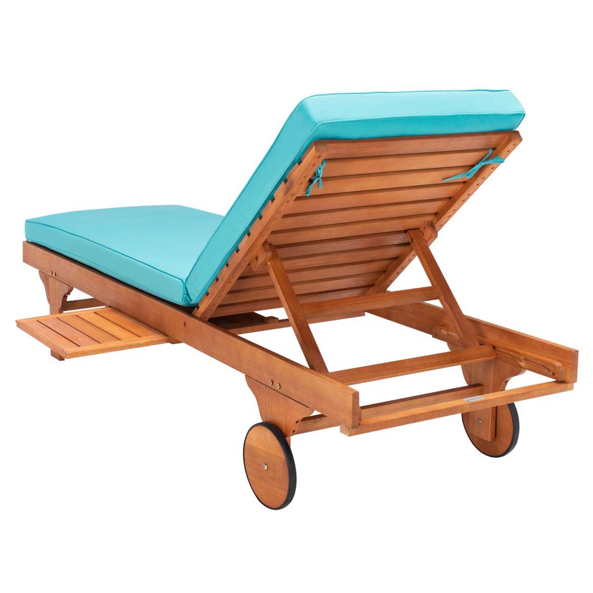 Safavieh Newport Chaise Lounge Chair With Side Table , PAT7022 - Natural / Aqua