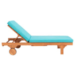 Safavieh Newport Chaise Lounge Chair With Side Table , PAT7022 - Natural / Aqua