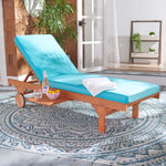 Safavieh Newport Chaise Lounge Chair With Side Table , PAT7022 - Natural / Aqua