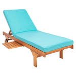 Safavieh Newport Chaise Lounge Chair With Side Table , PAT7022 - Natural / Aqua