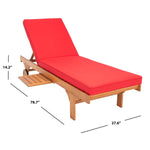 Safavieh Newport Chaise Lounge Chair With Side Table , PAT7022 - Natural / Red