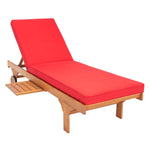 Safavieh Newport Chaise Lounge Chair With Side Table , PAT7022 - Natural / Red