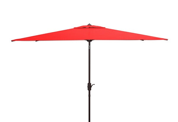 Safavieh Athens 6.5 X 10 Ft  Rect Crank Umbrella , PAT8307 - Red