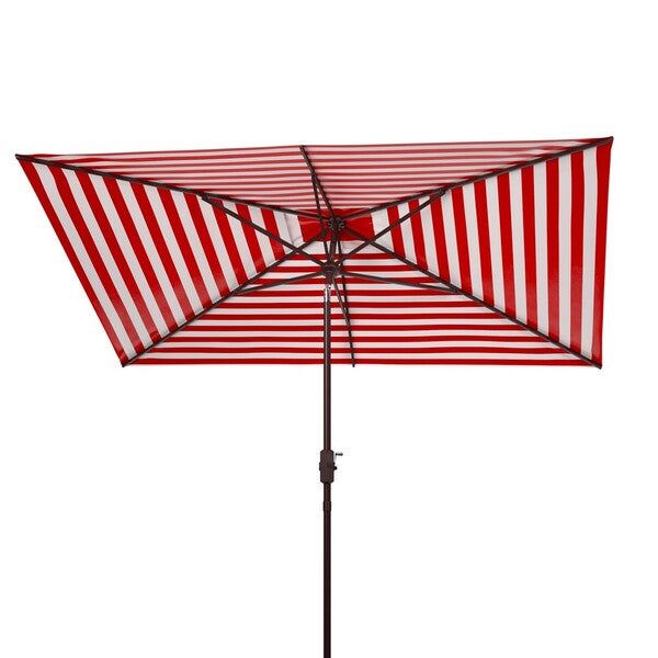 Safavieh Athens 6.5 X 10 Ft  Rect Crank Umbrella , PAT8307 - Red