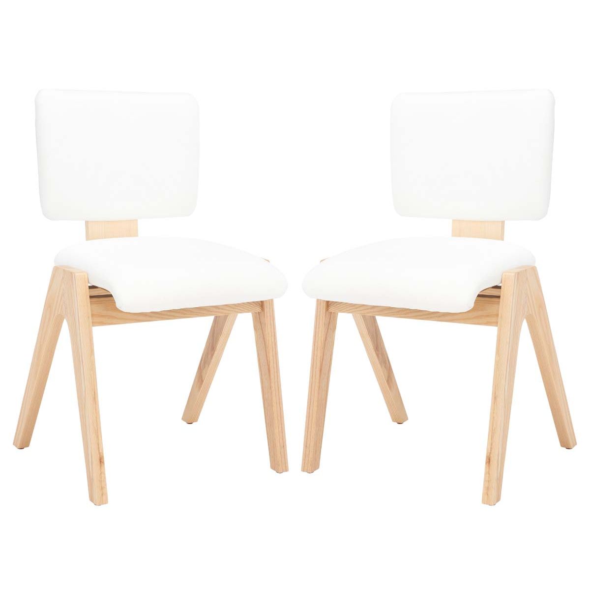 Safavieh Couture Alisyn Wood Dining Chair(Set of 2) , SFV4125 - Natural / White