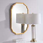 Home Decor Metallic Gold Leaf Mirror - Lightly Antiqued