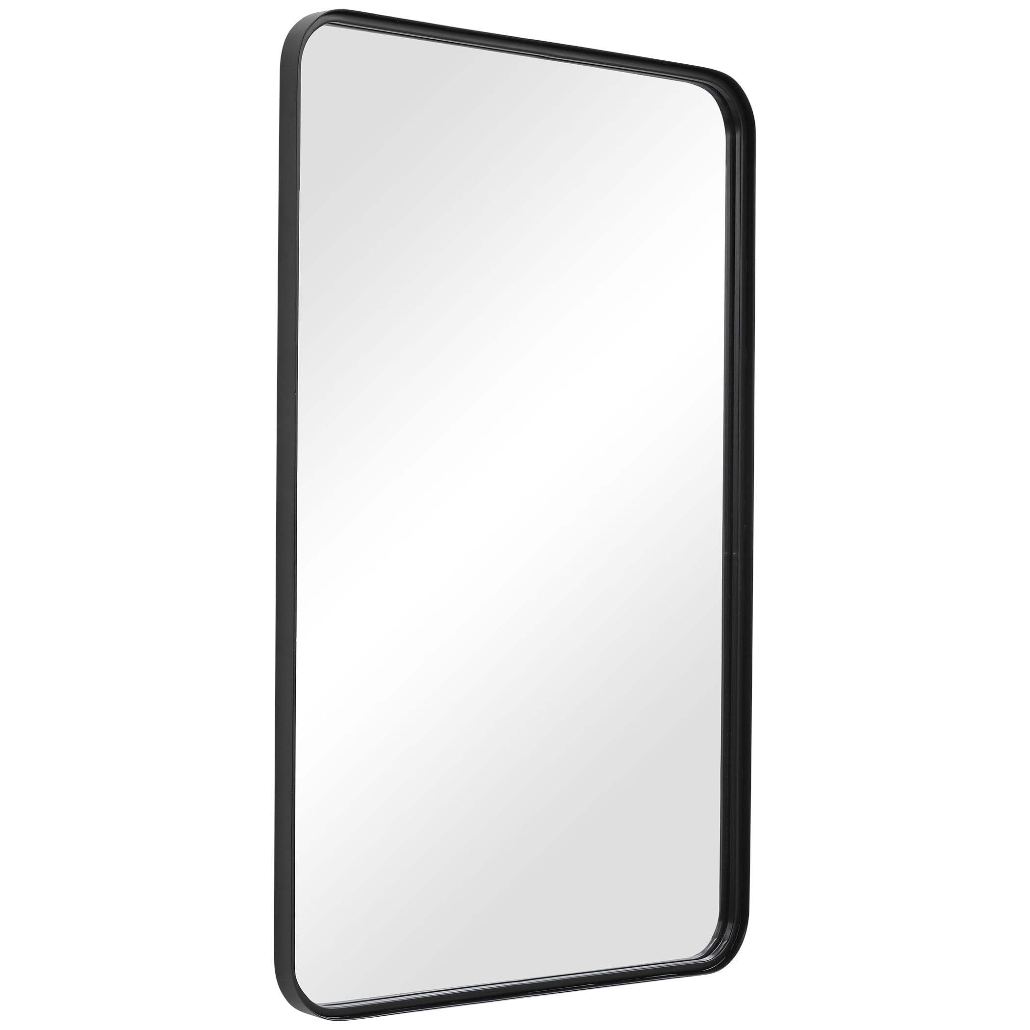 Home Decor Contemporary Metal Frame Mirror - Black