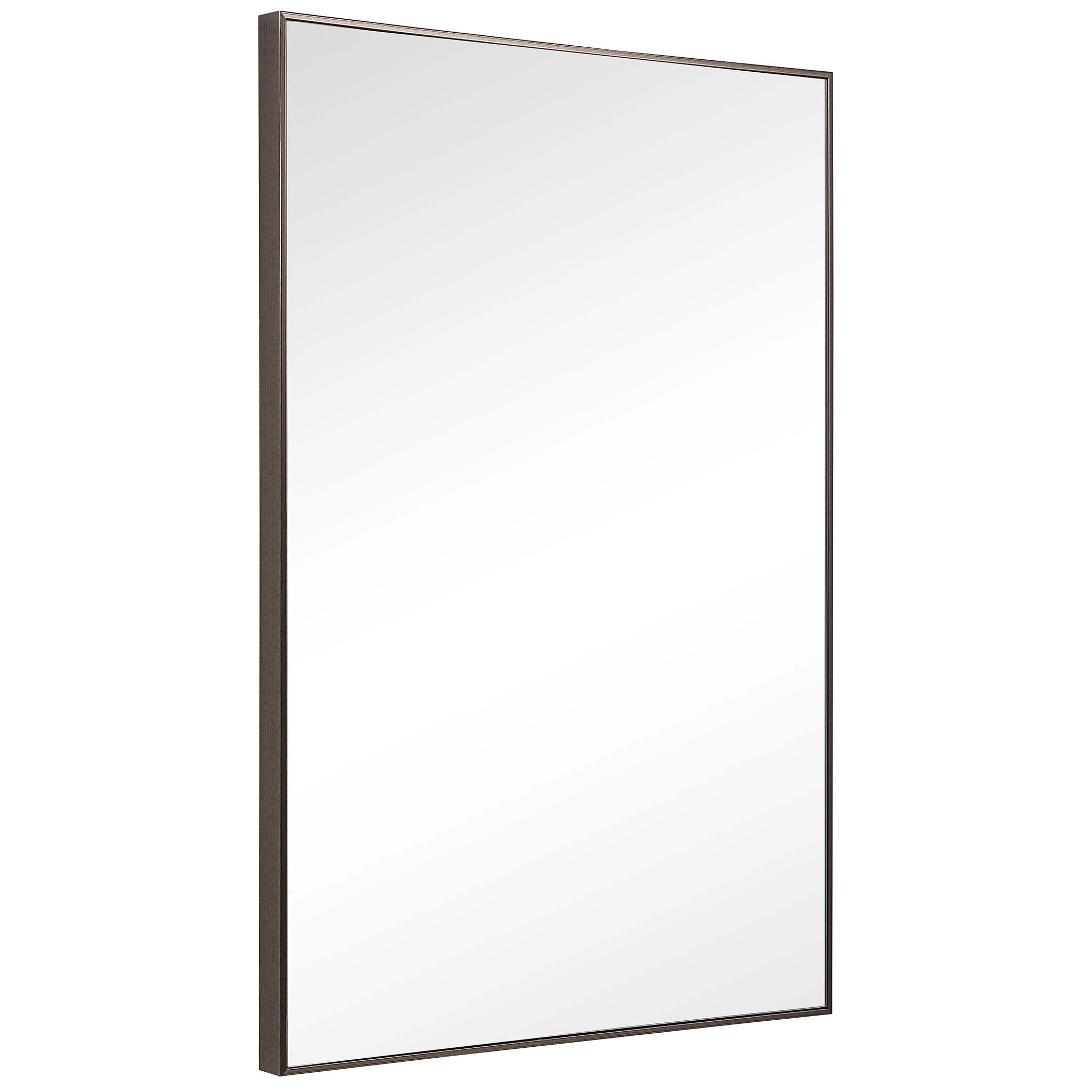 Home Decor Contemporary Thin Frame Mirror - Gunmetal