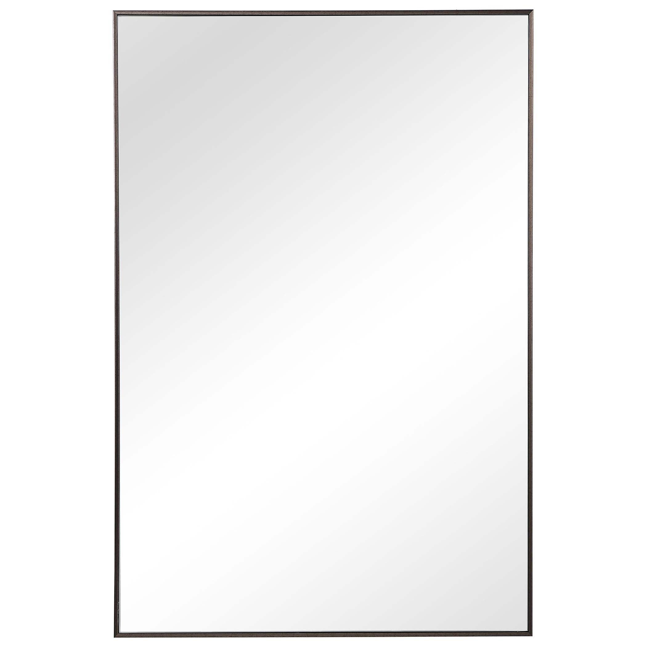 Home Decor Contemporary Thin Frame Mirror - Gunmetal