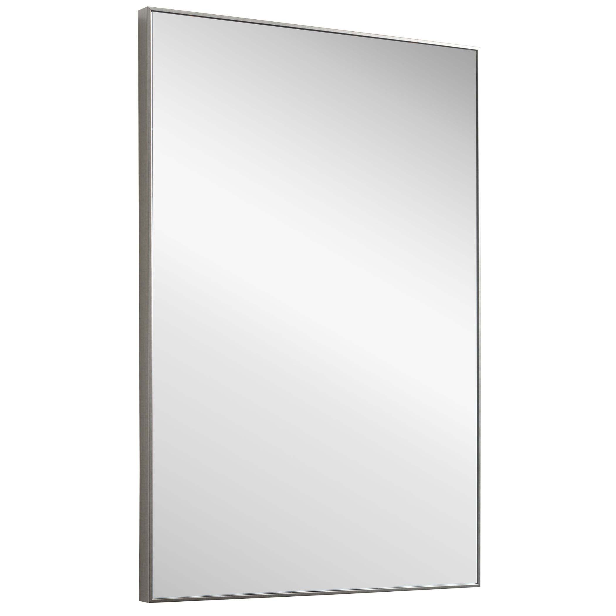 Home Decor Contemporary Thin Frame Mirror - Silver