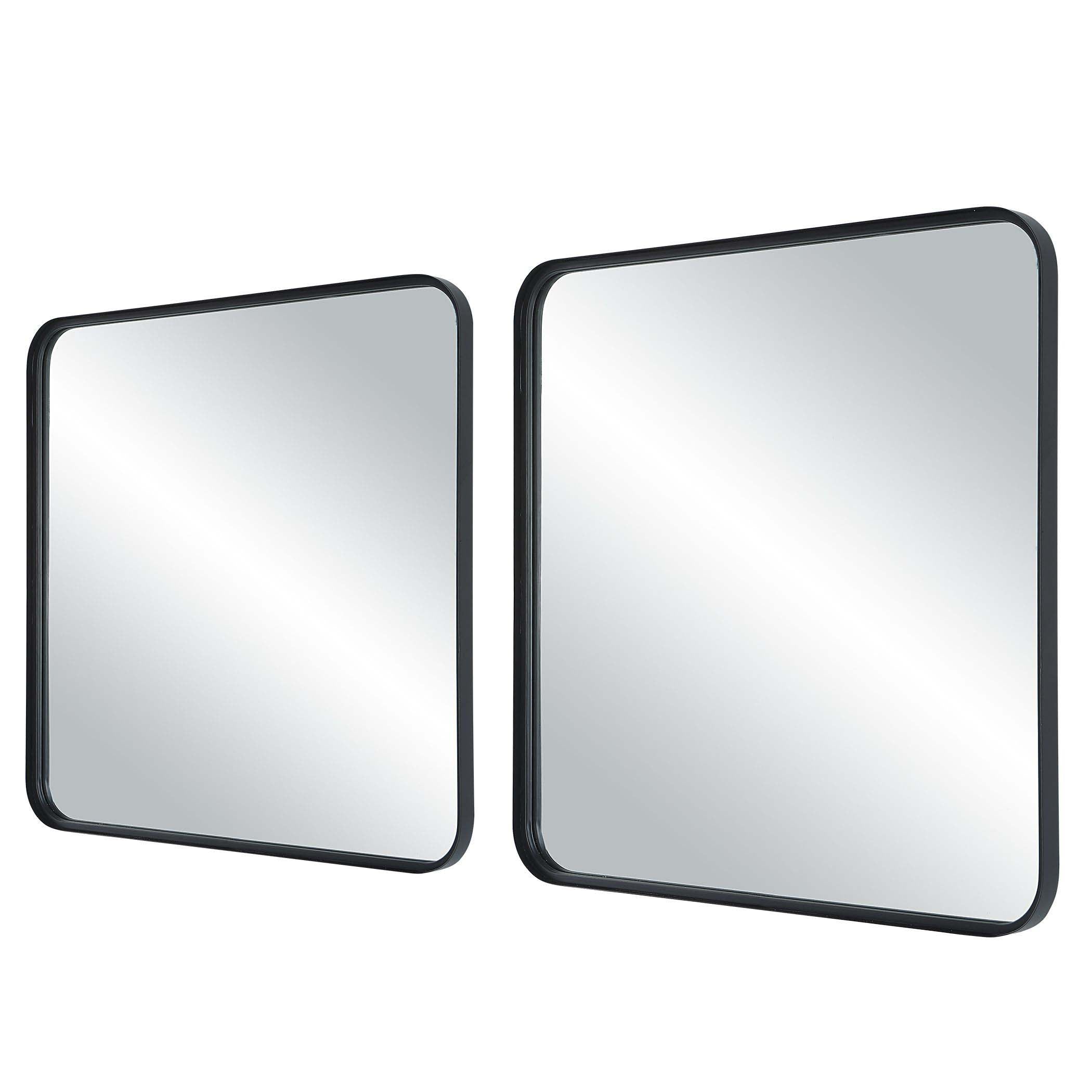 Home Decor Mirror Satin Black - Set Of 2