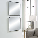 Home Decor Mirror Satin Black - Set Of 2