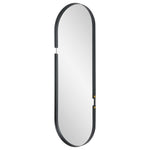 Oval Home Decor Matte Black and Gold Mirror