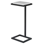 Home Decor Accent Table Satin Black White Top