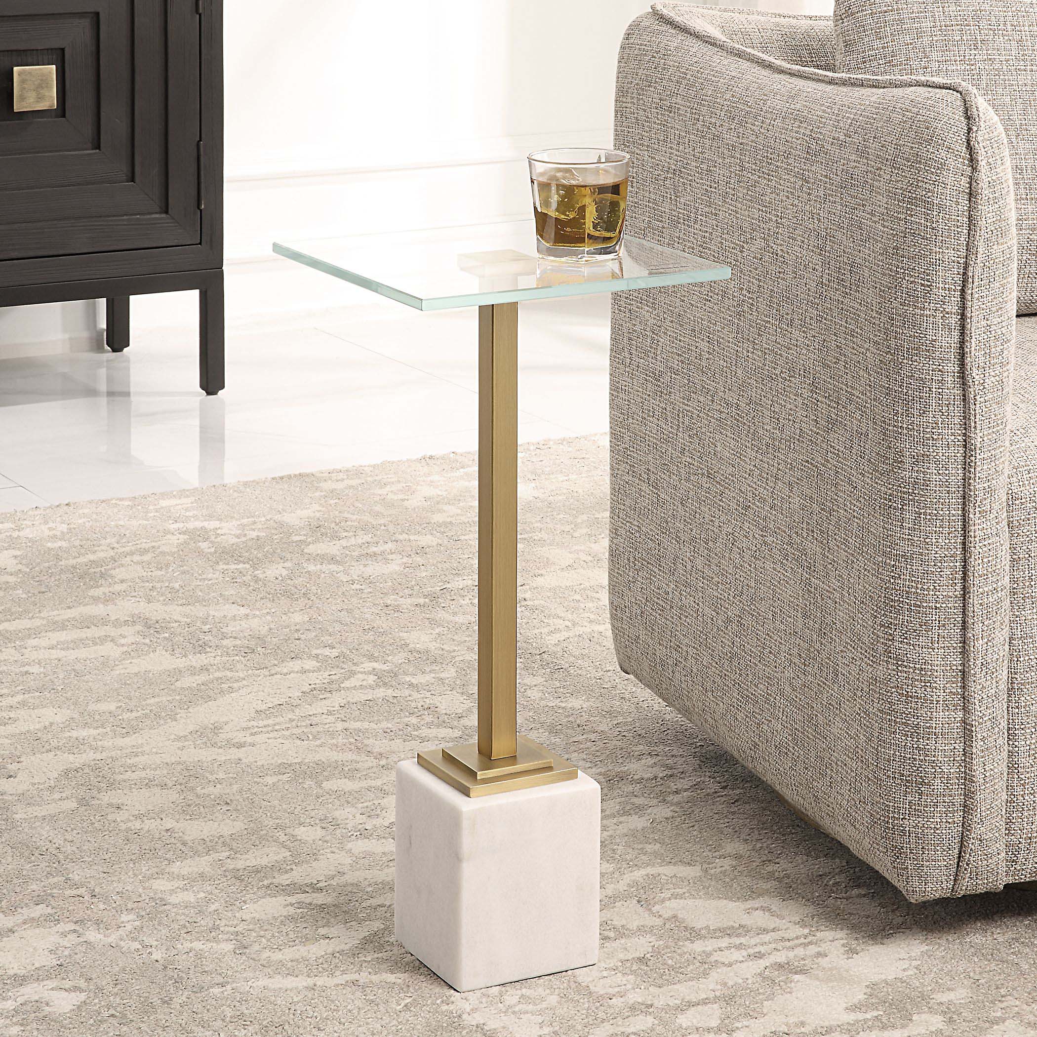 Home Decor White Marble Accent Table