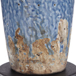 Home Decor Table Lamp With Textured Ceramic Base - Blue