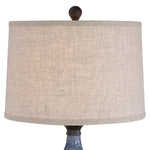 Home Decor Table Lamp With Textured Ceramic Base - Blue