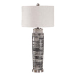 Home Decor Ceramic Table Lamp - Dark Gray, Cream And Espresso