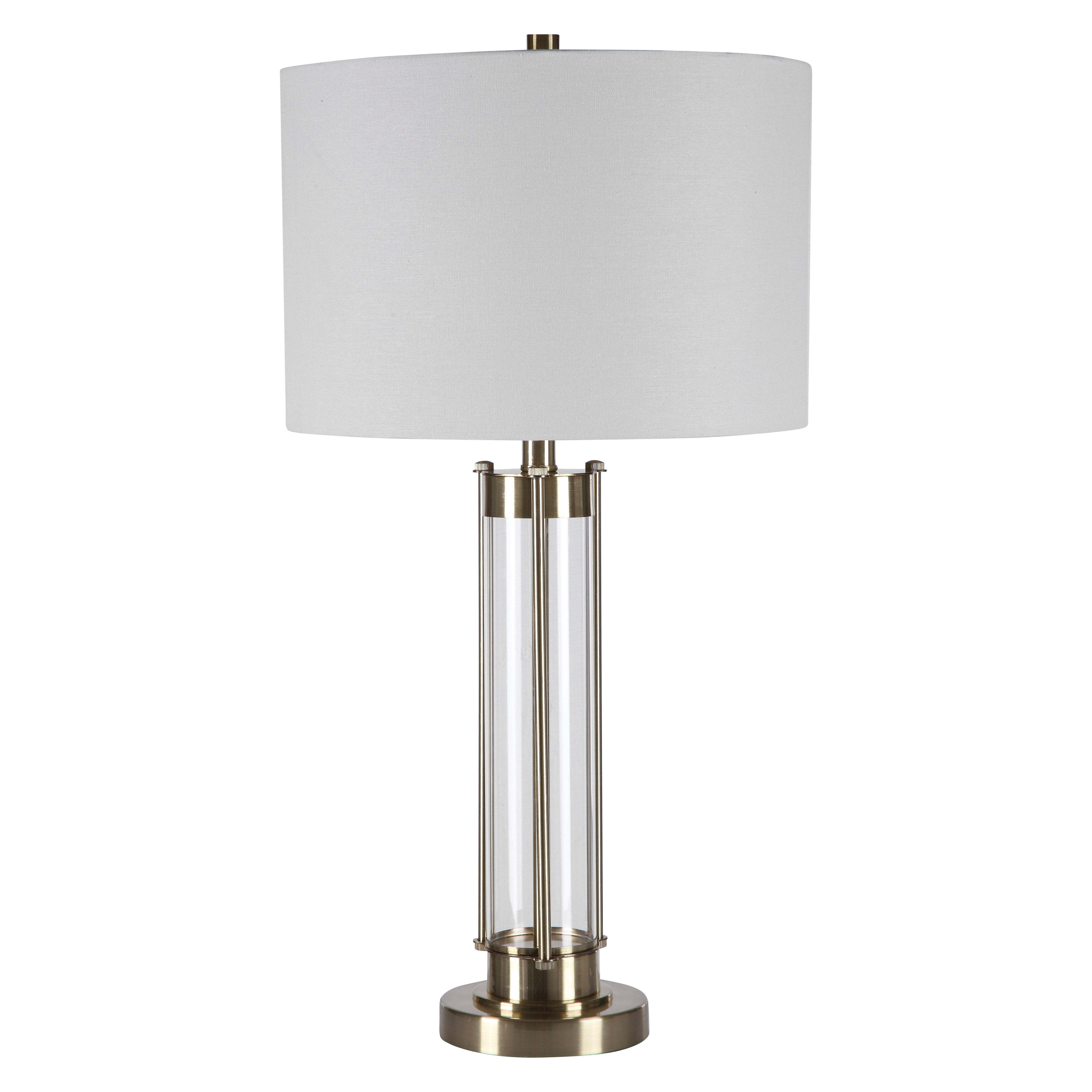 Home Decor Glass Base Table Lamp - Brass