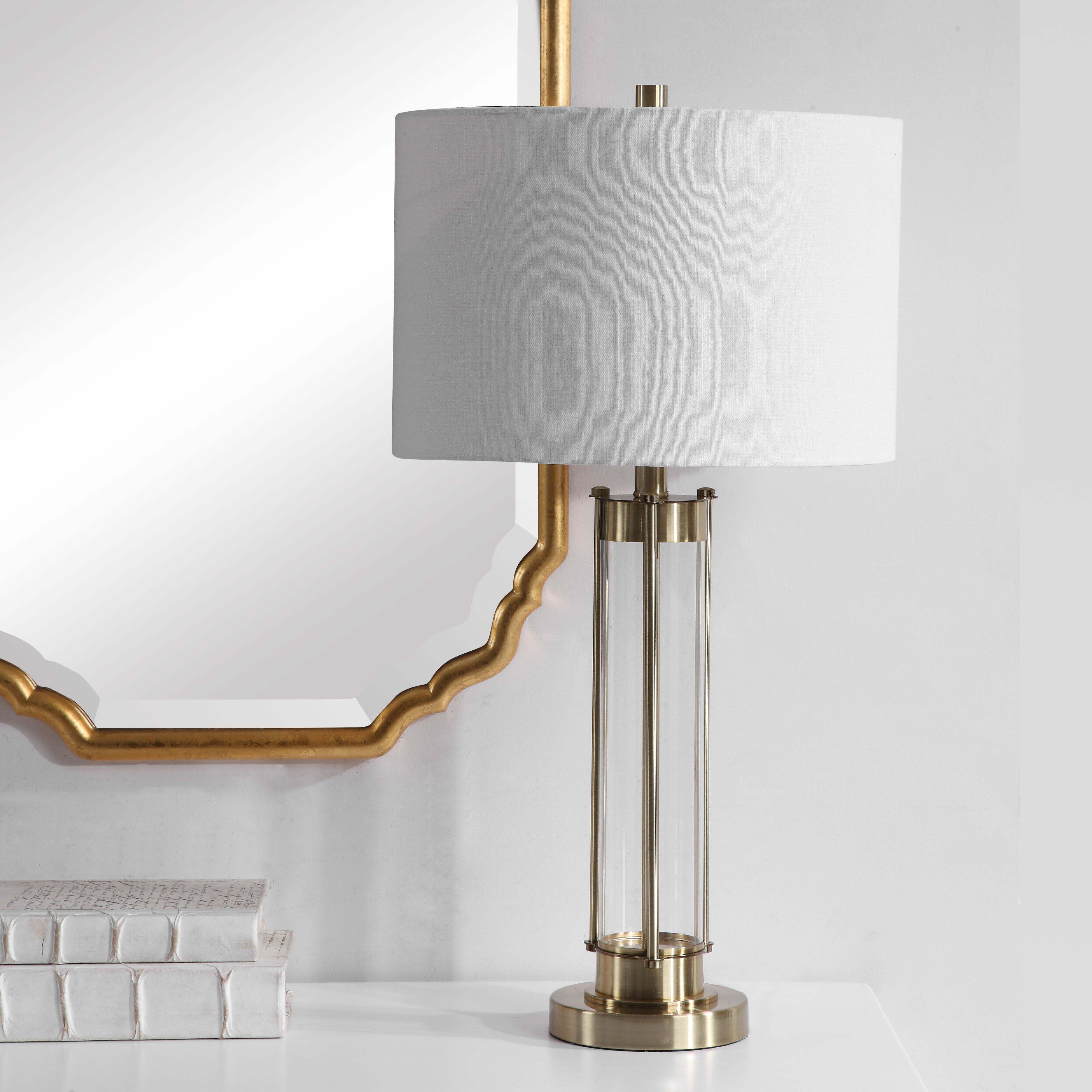 Home Decor Glass Base Table Lamp - Brass