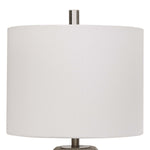 Home Decor Ceramic Table Lamp - Metallic Stone Gray With Silver Highlights