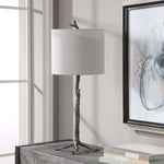 Home Decor Organic Base Table Lamp - Dark Gunmetal And Accented With Gold Highlights