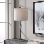 Home Decor Organic Base Table Lamp - Dark Gunmetal And Accented With Gold Highlights