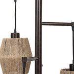 Home Decor Oil Rubbed Bronze Finish With Gold Highlights Floor Lamp - Three Drum Shaped Shades