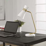 Gold Home Decor Desk Lamp White Marble