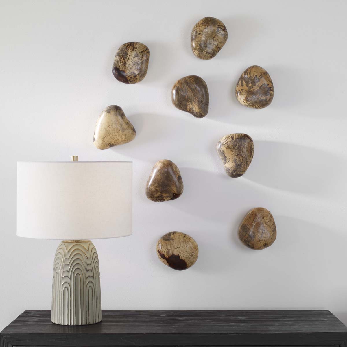 Uttermost Pebbles Blonde Wood Wall D��cor, S/9