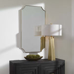 Uttermost Lennox Brass Scalloped Corner Mirror