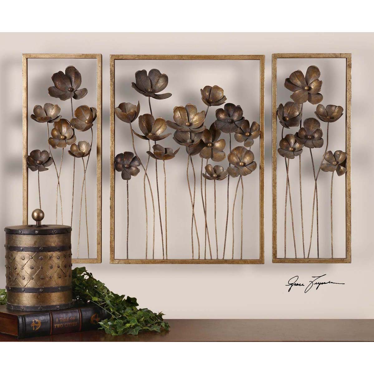 Uttermost Metal Tulips Wall Art Set/3