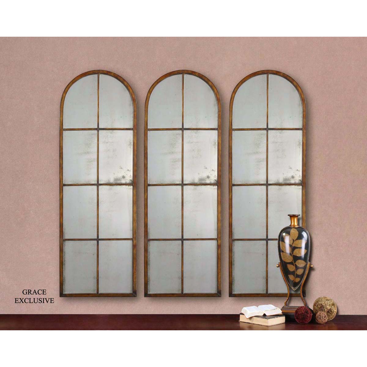 Uttermost Amiel Arched Brown Mirror