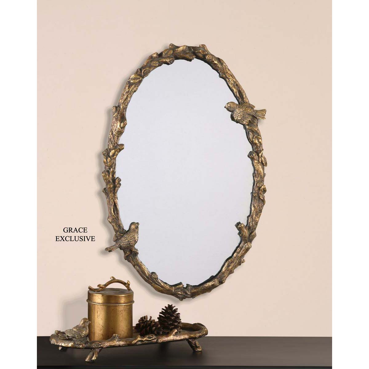 Uttermost Paza Oval Vine Gold Mirror