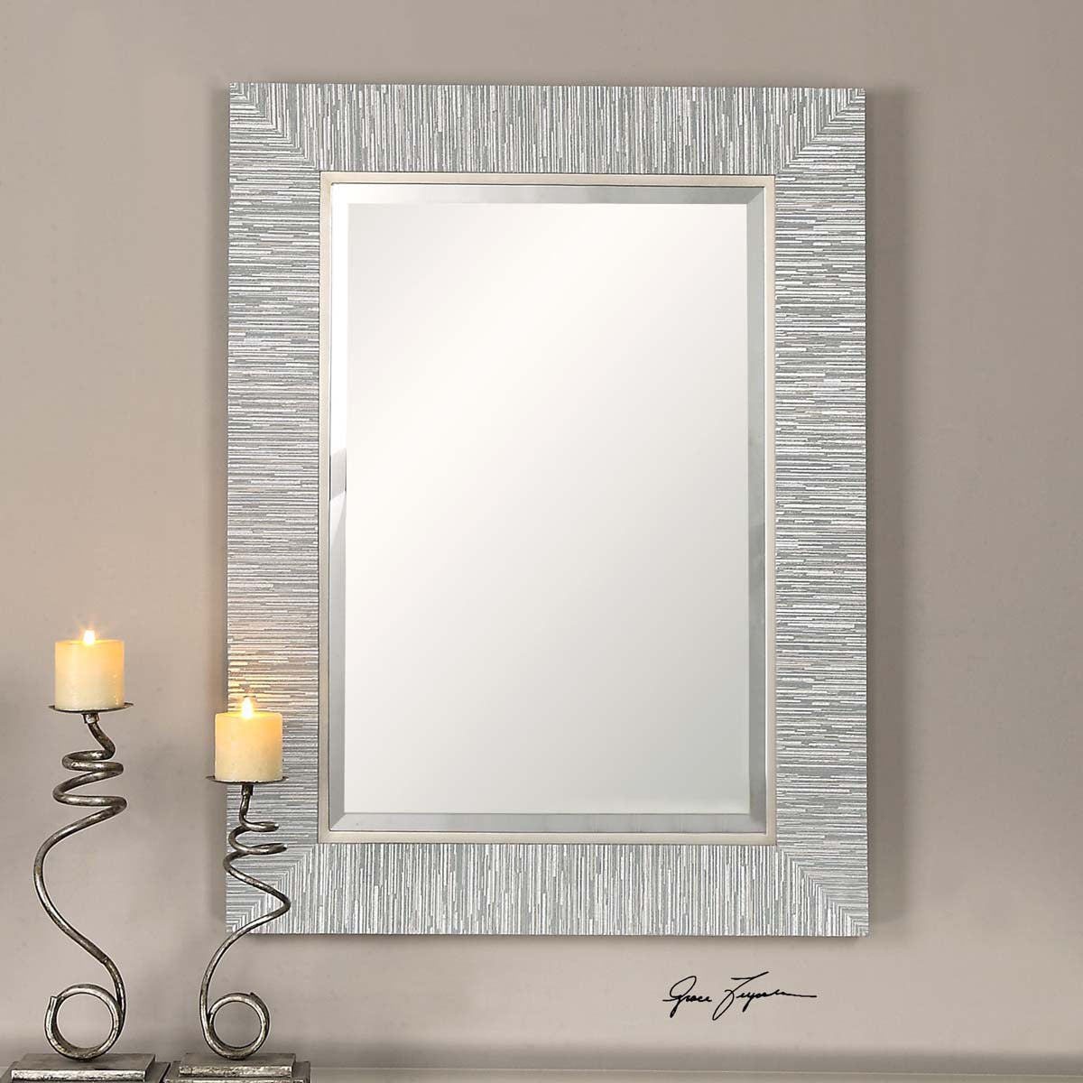 Uttermost Belaya Gray Wood Mirror