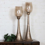 Uttermost Badal Antiqued Gold Candleholders Set/2