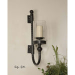 Uttermost Garvin Twist Metal Sconce With Candle